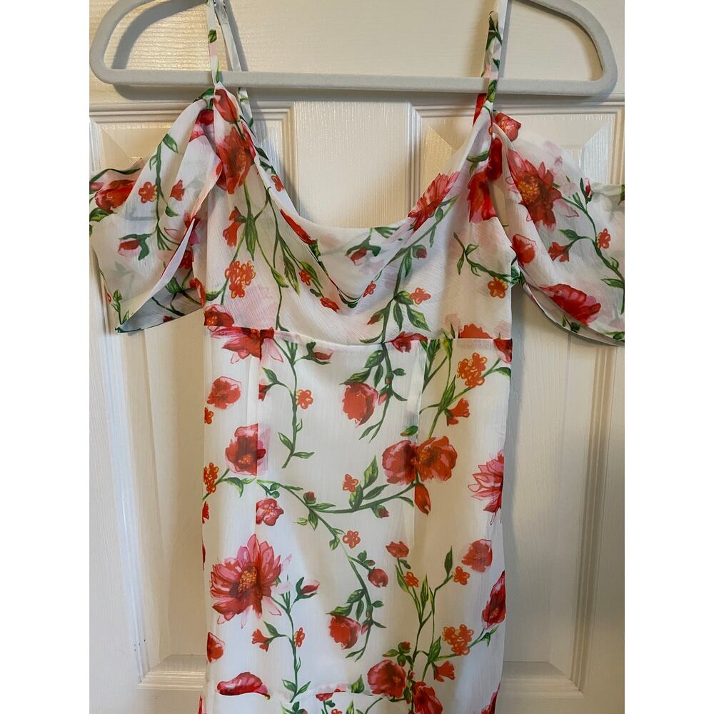 Hello Molly Maxi Dress Sz XS Rose Reverie Off The Shoulder  Floral Lined Flowy - Picture 4 of 11